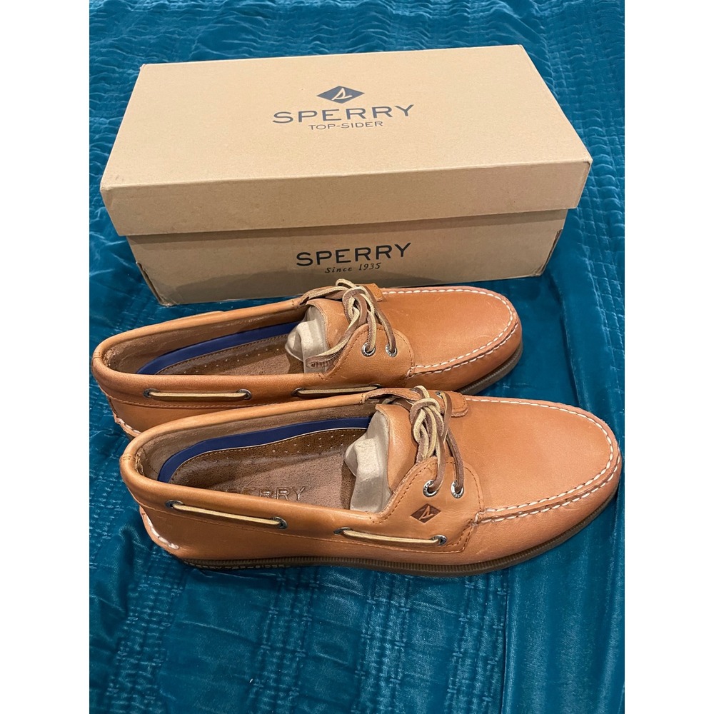 Sperry Top-Sider Authentic Original Boat Shoes Sahara Tan Leather Mens 11